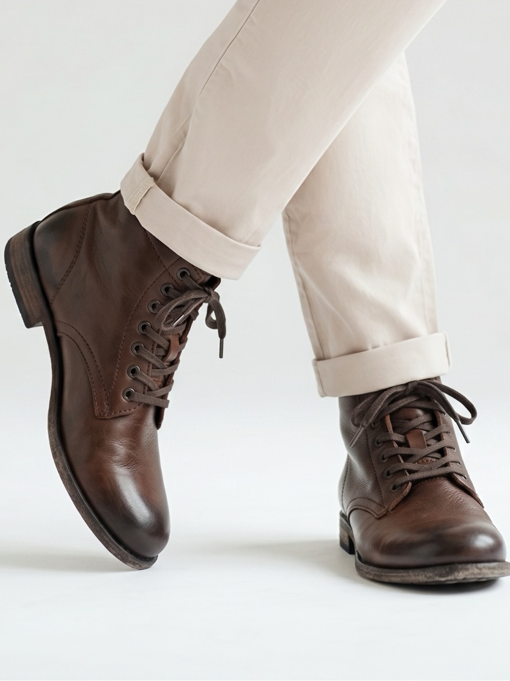 FRYE | Tyler Lace Up Cognac Brown Leather Boots Men’s Size 8